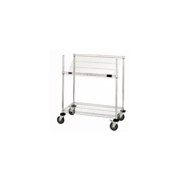 Global Industrial Easy Access Slant Shelf Chrome Wire Cart 48inL x 18inW x 48inH 269010 - main
